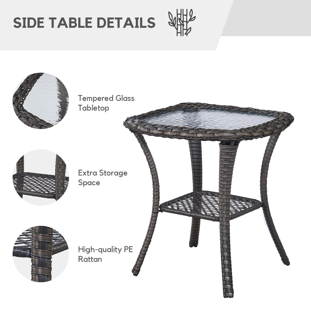 Gymojoy 3 Piece Outdoor Wicker Swivel Rocker with Cushion & Table