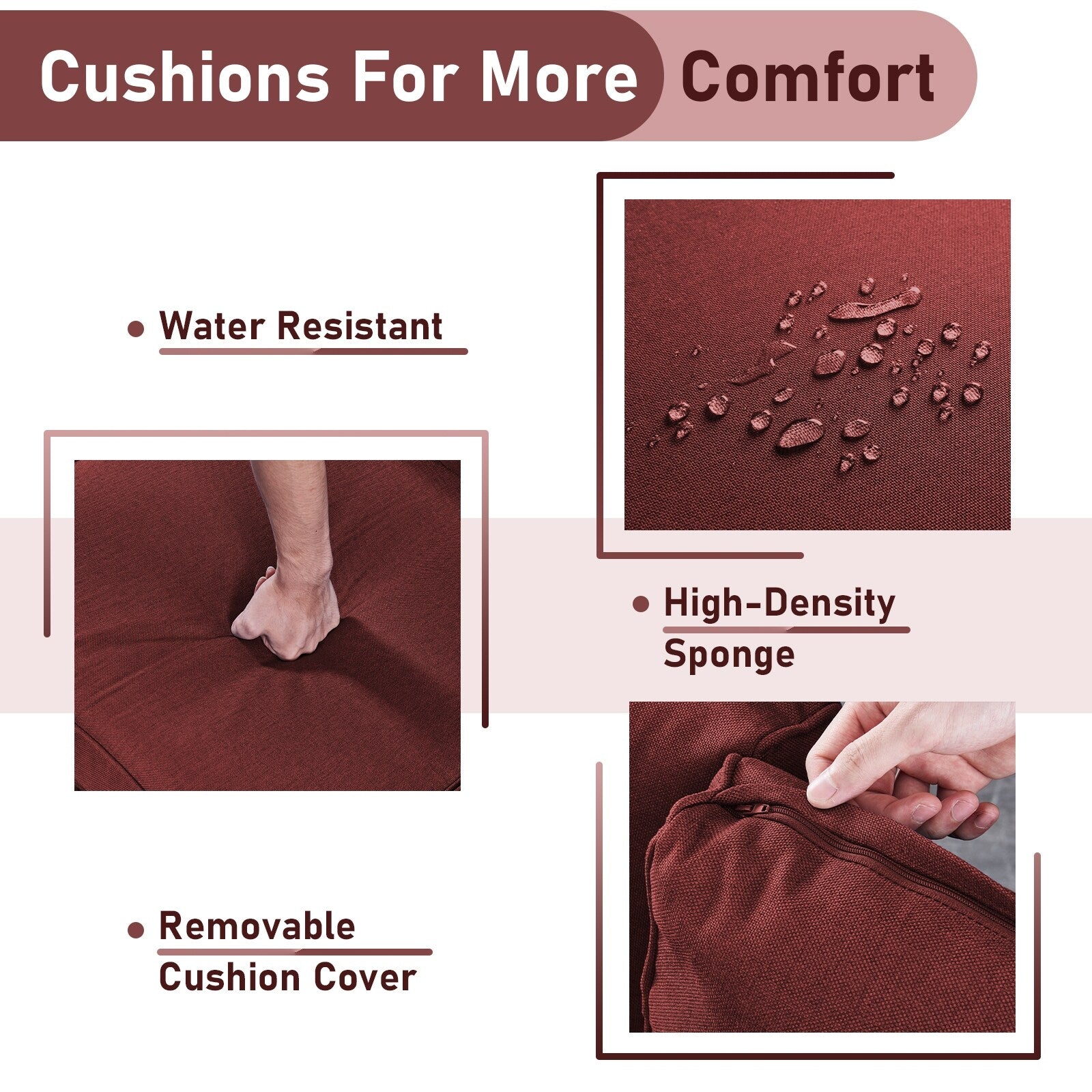 Gymojoy 3 Piece Outdoor Wicker Swivel Rocker with Cushion & Table