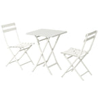 3 Piece Patio Minimalist Bistro Set Foldable Square Table & Chairs - 3-Piece