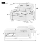 3-in-1 Pull-Out Sofa Sleeper with Collapsible Wing Table & USB Ports by Harper&Bright Designs