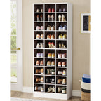 30 Pairs Tall Shoe Cabinet, 10 Tiers White Wooden Shoe Storage Rack for Closet, Entryway - 10-tier