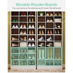 30 Pairs Tall Shoe Cabinet, 10 Tiers White Wooden Shoe Storage Rack for Closet, Entryway - 10-tier