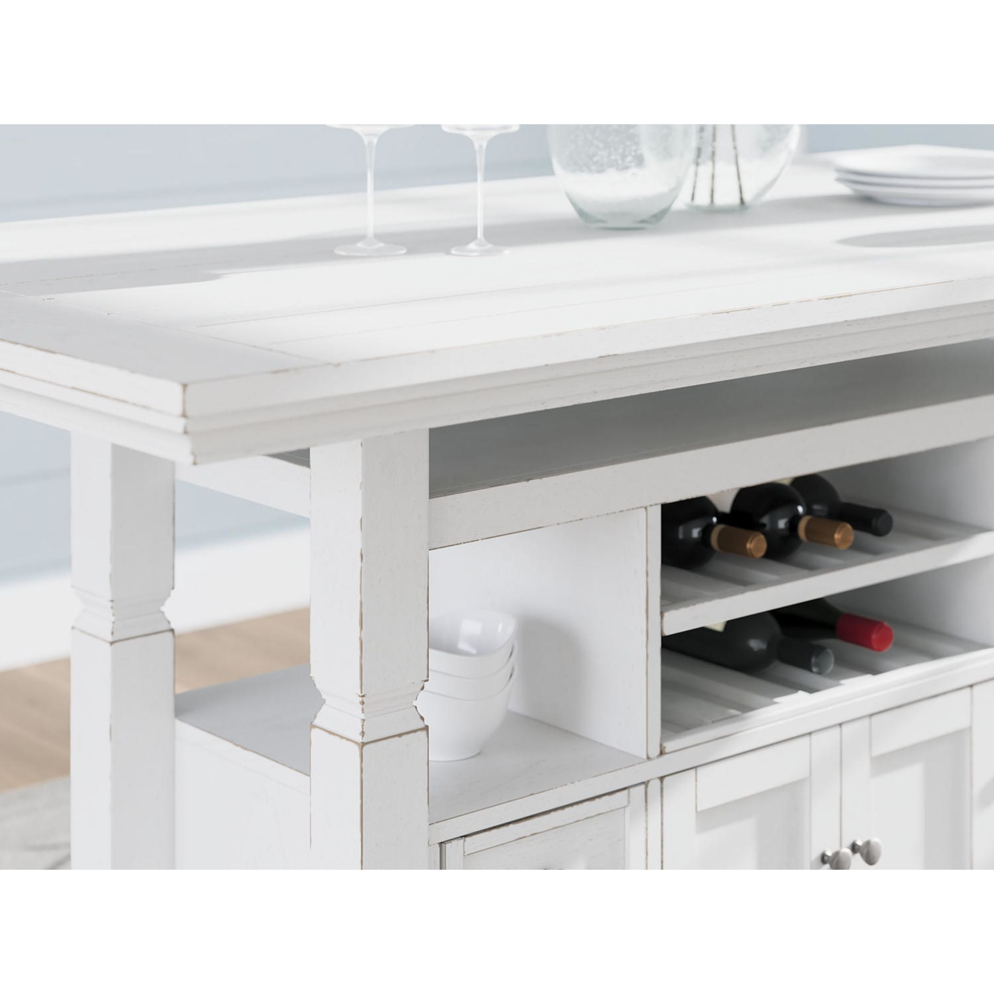 Robbinsdale Counter Height Table - Antique White - (D642D7)