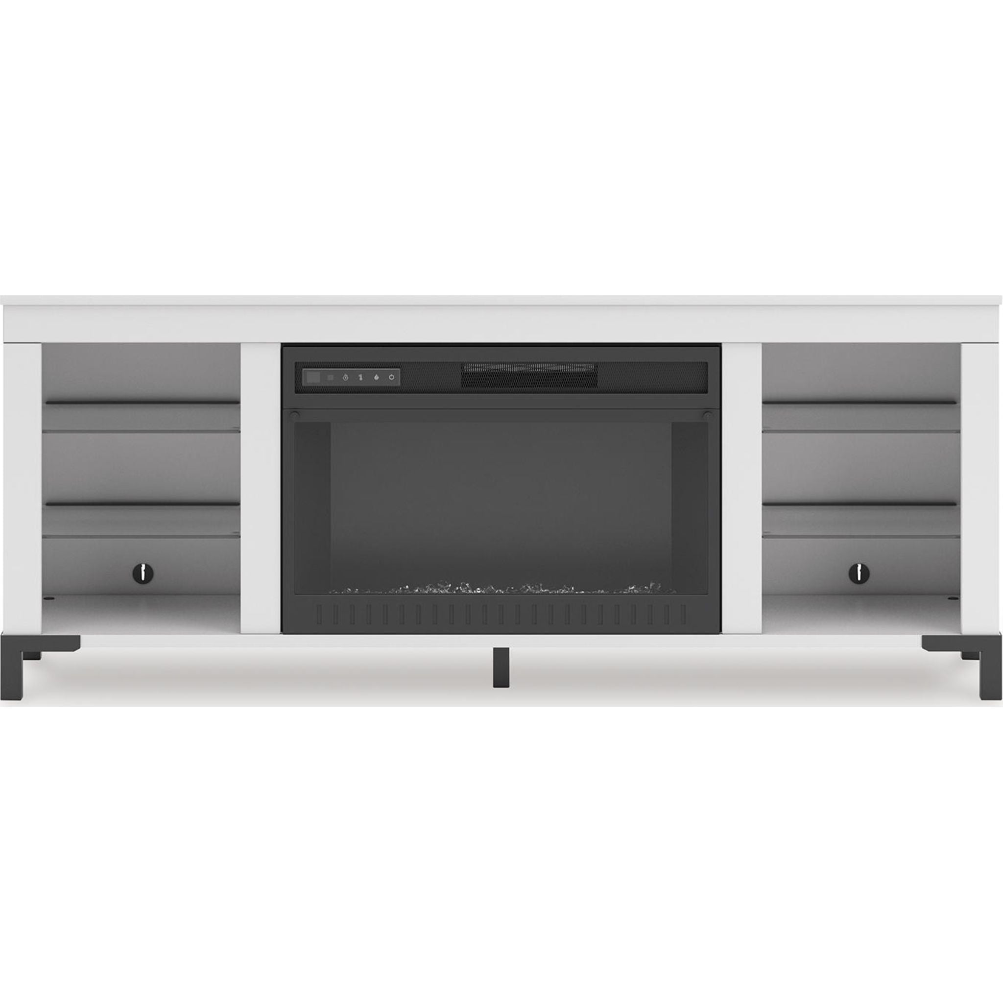Brollevi TV Stand with Fireplace - White