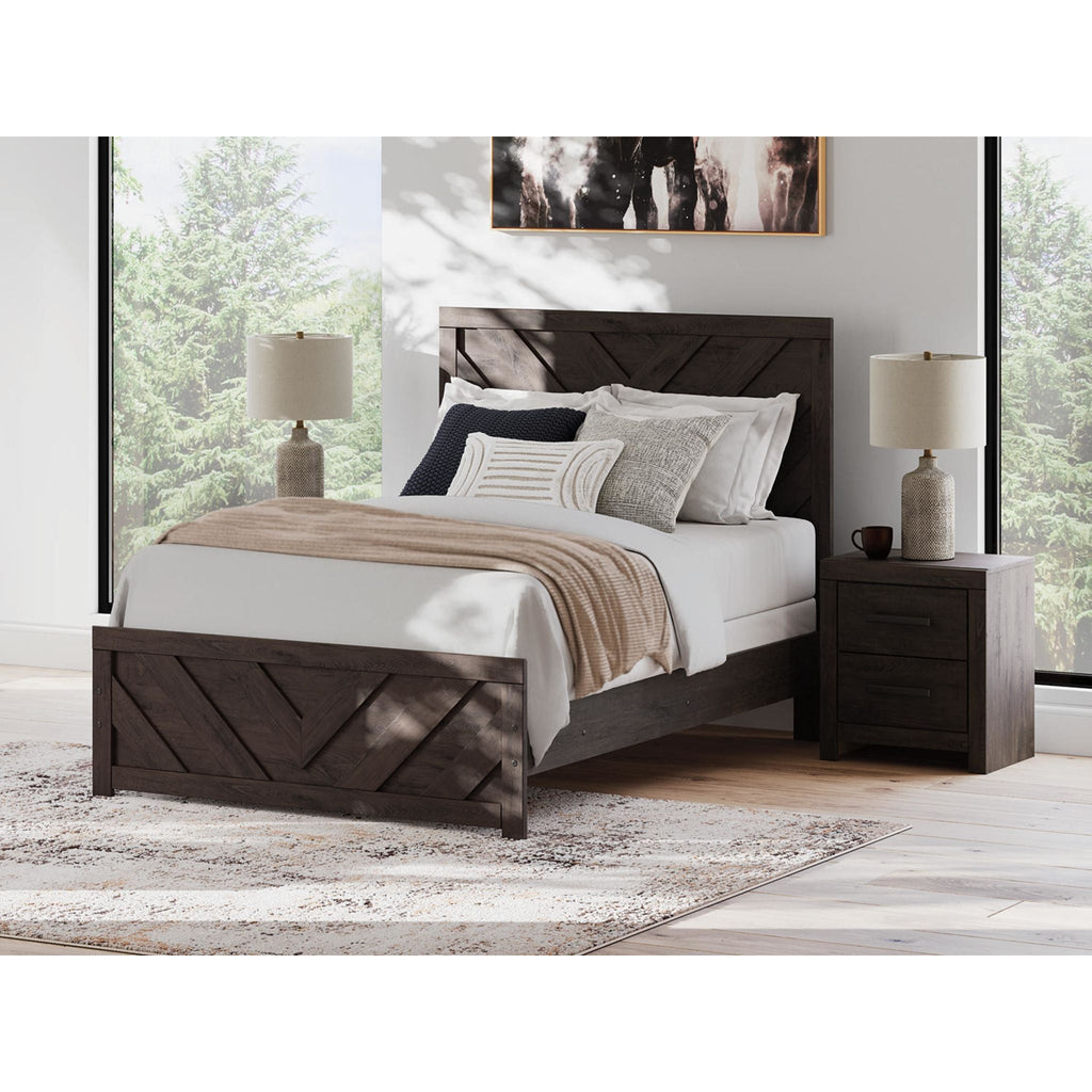 Prendonea Full Panel Bed - Charcoal