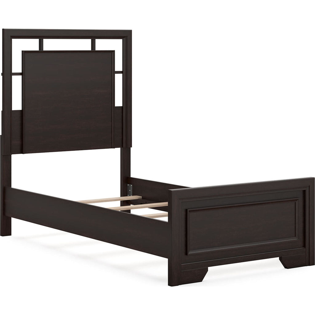 Covetown 6 Piece Twin Panel Bedroom - Dark Brown