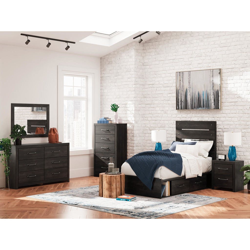Hollivern Twin Storage Bed - Dark Gray