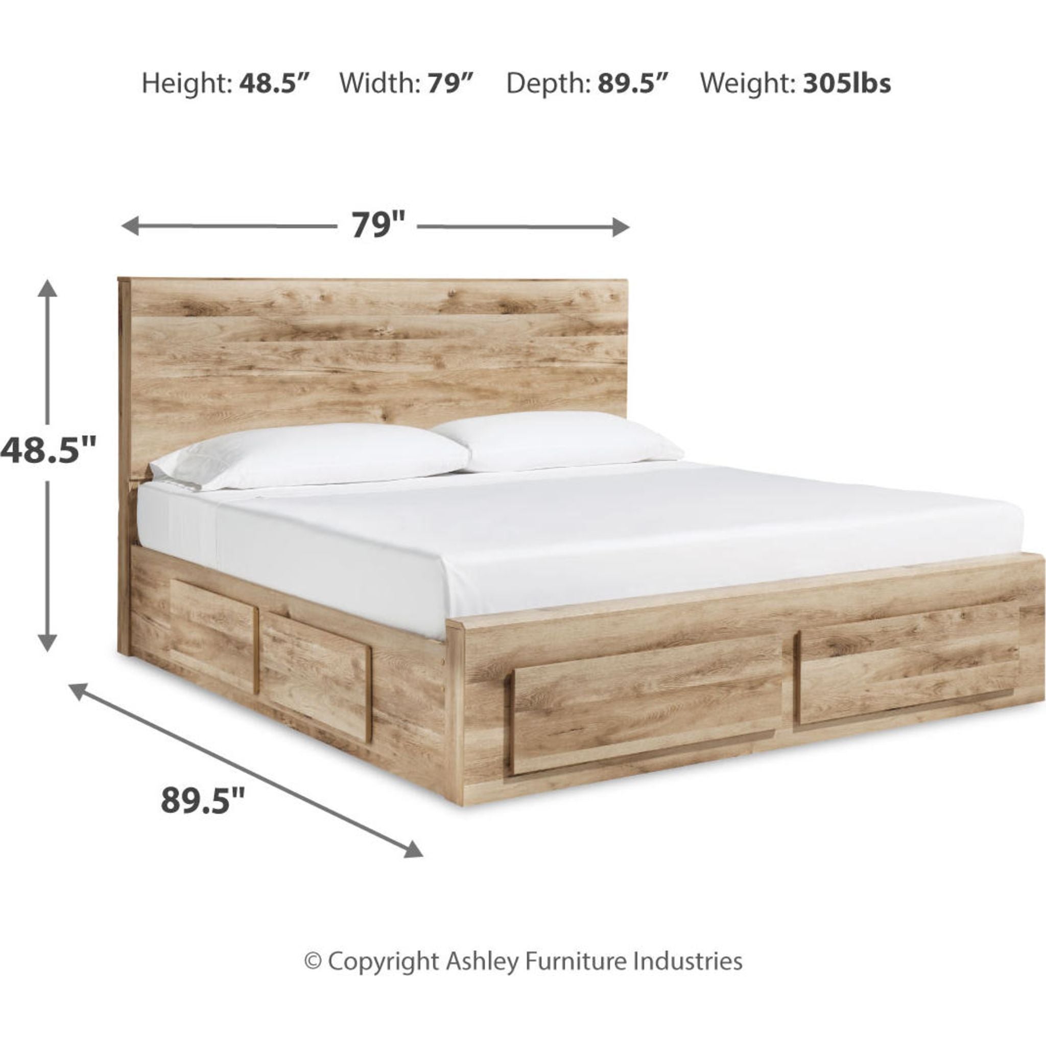 Hyanna 6 Piece King Storage Bedroom - Tan Brown