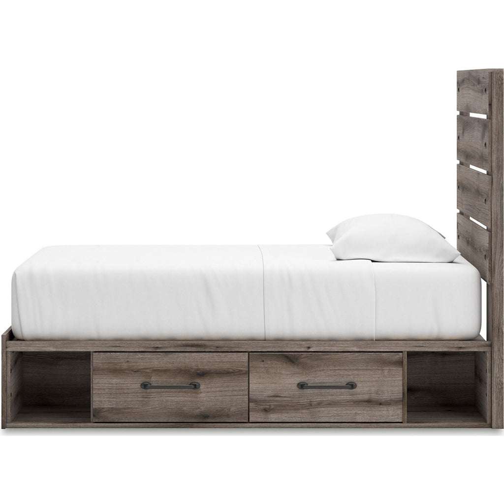 Graystorm Twin Storage Bed - Brown Gray