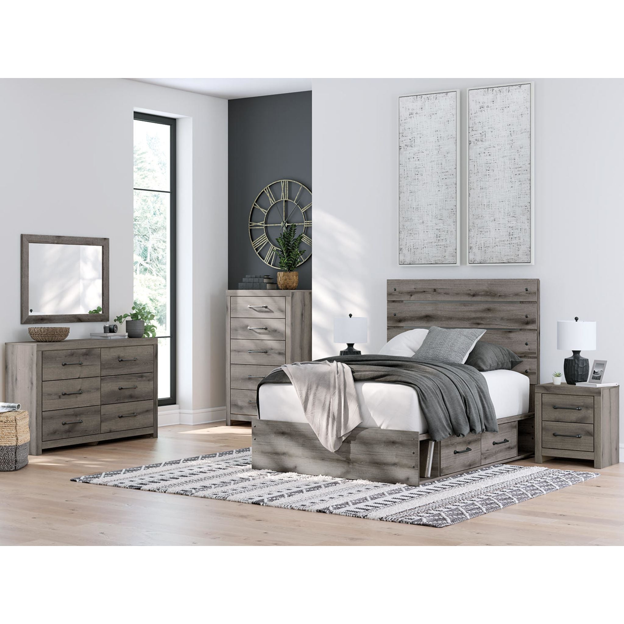 Graystorm Full Storage Bed - Brown Gray