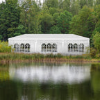 30x10FT Pop-up Oxford Cloth With 8 Sandbags and 8 Sidewalls With Tugboat Bag Canopy Gazebo - 30x10x8.8FT(WDH)