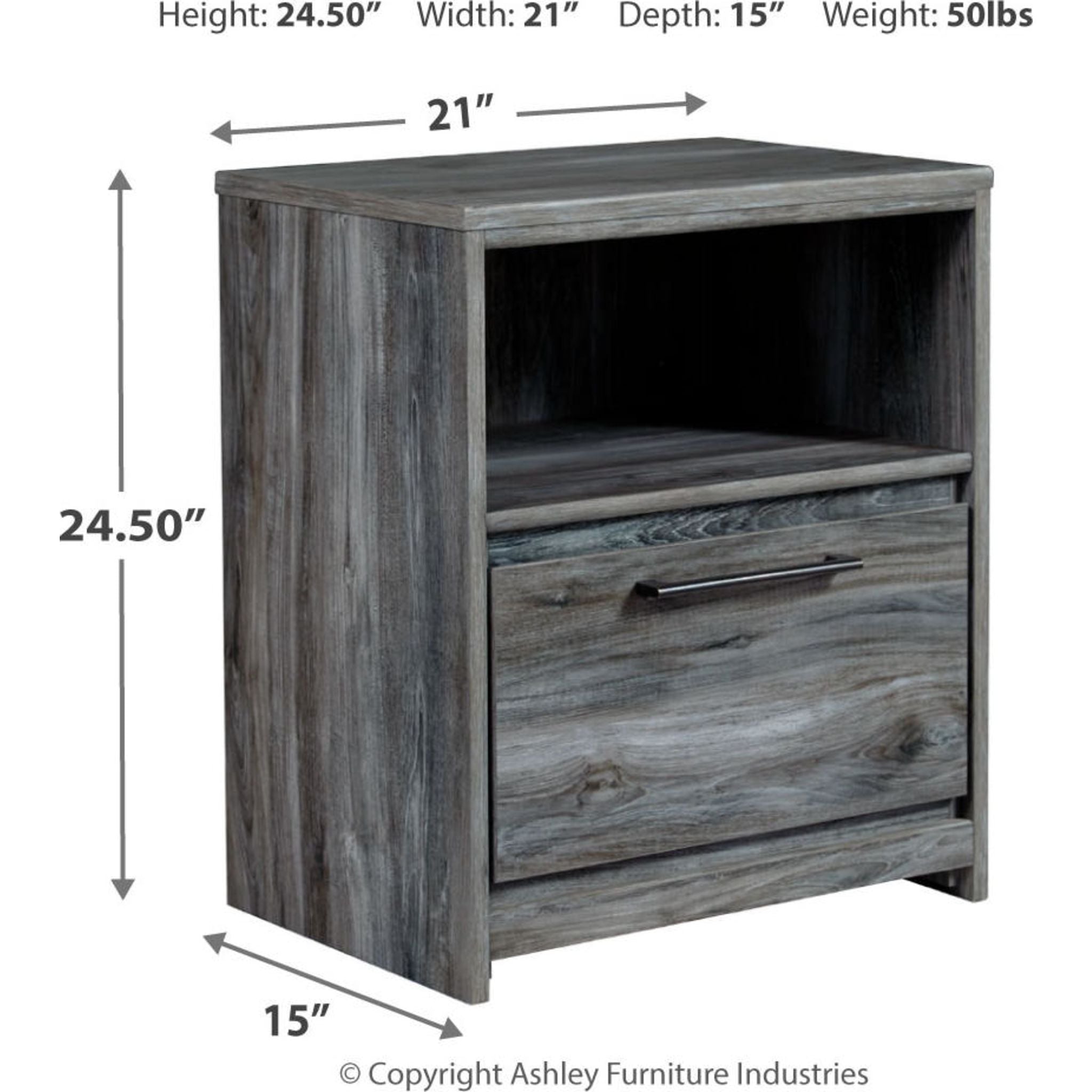 Baystorm 6 Piece King Panel Bedroom - Gray