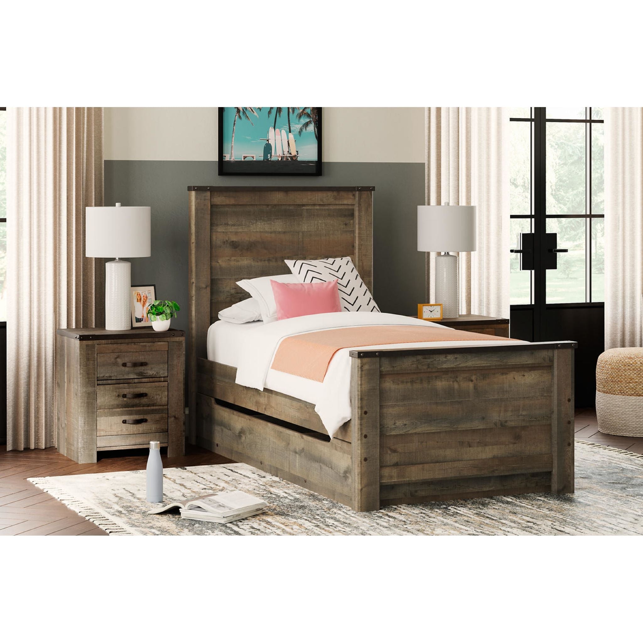 Trinell Twin Bed - Brown