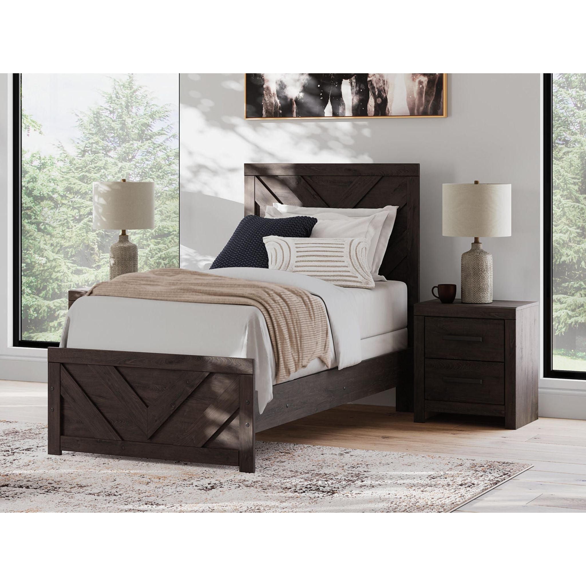 Prendonea Twin Panel Bed - Charcoal