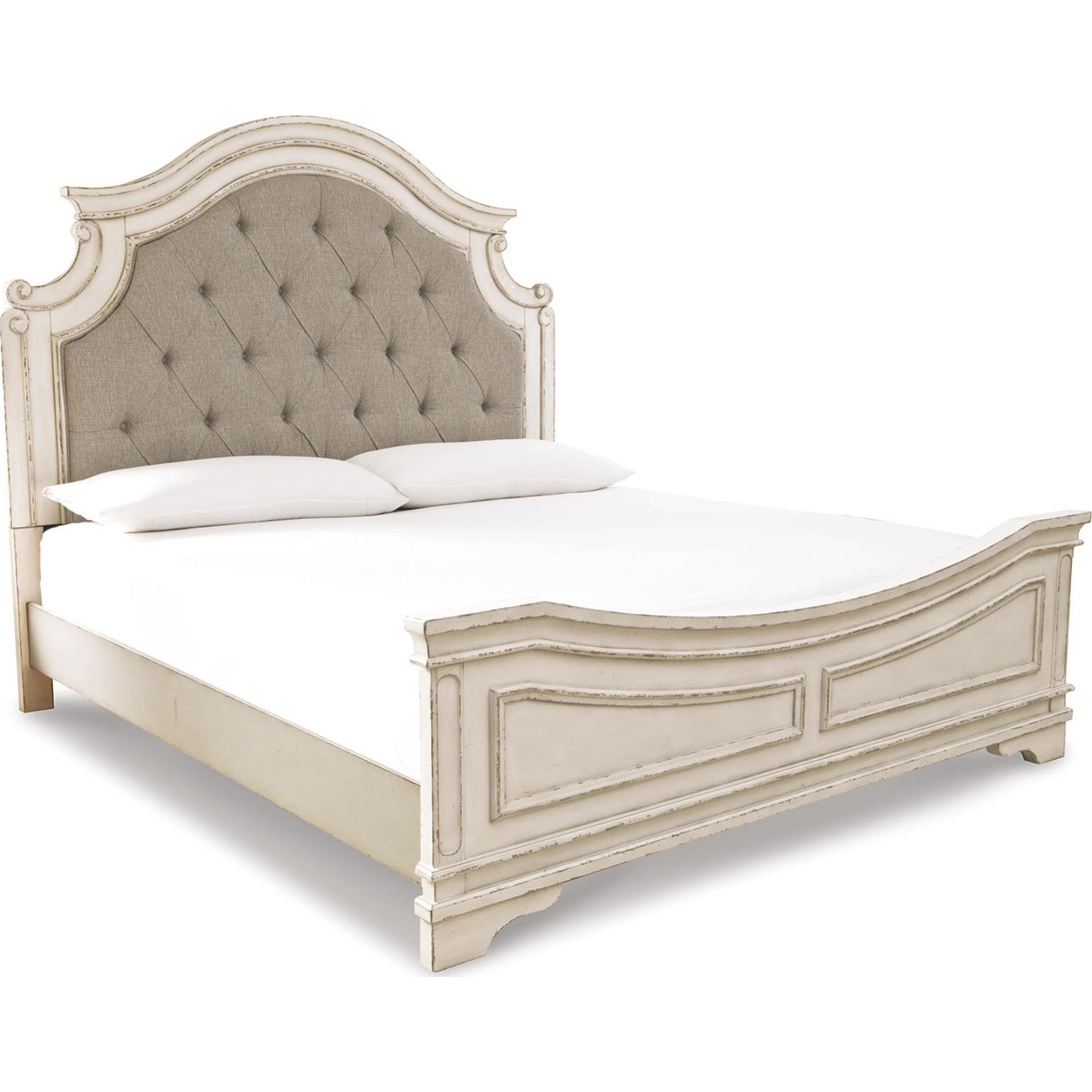 Realyn 5 Piece Queen Panel Bedroom - Chipped White