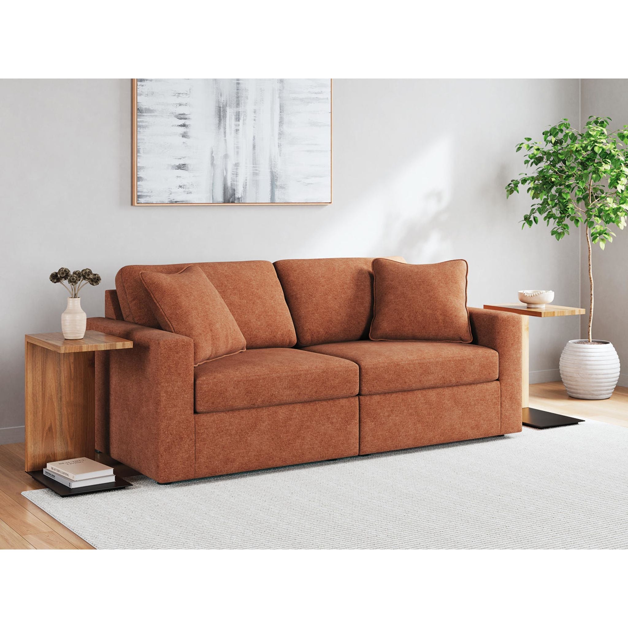 Modmax 6 Piece Modular Sectional with Chaise and Storage Console