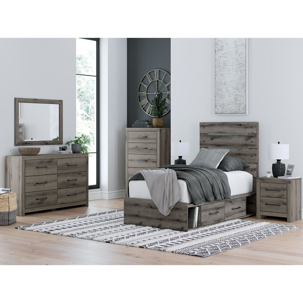 Graystorm Twin Storage Bed - Brown Gray