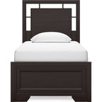 Covetown 6 Piece Twin Panel Bedroom - Dark Brown