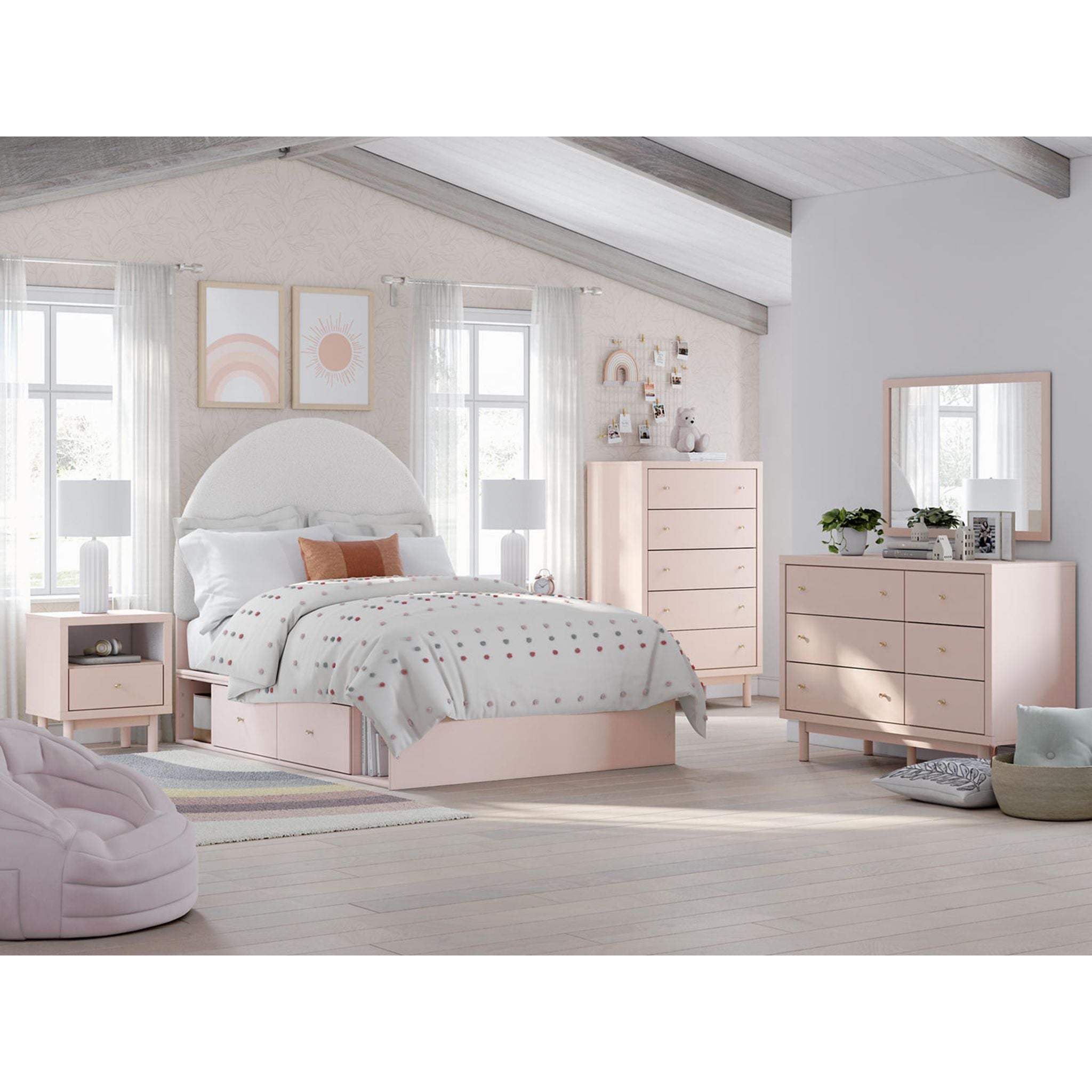 Wistenpine Full Storage Bed - Blush
