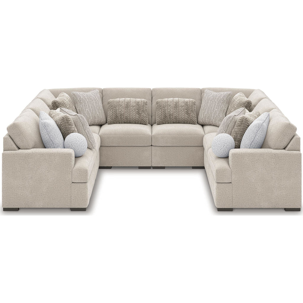 Cuddle Plush 8 Piece Modular Sectional with Ottomans - Arctic