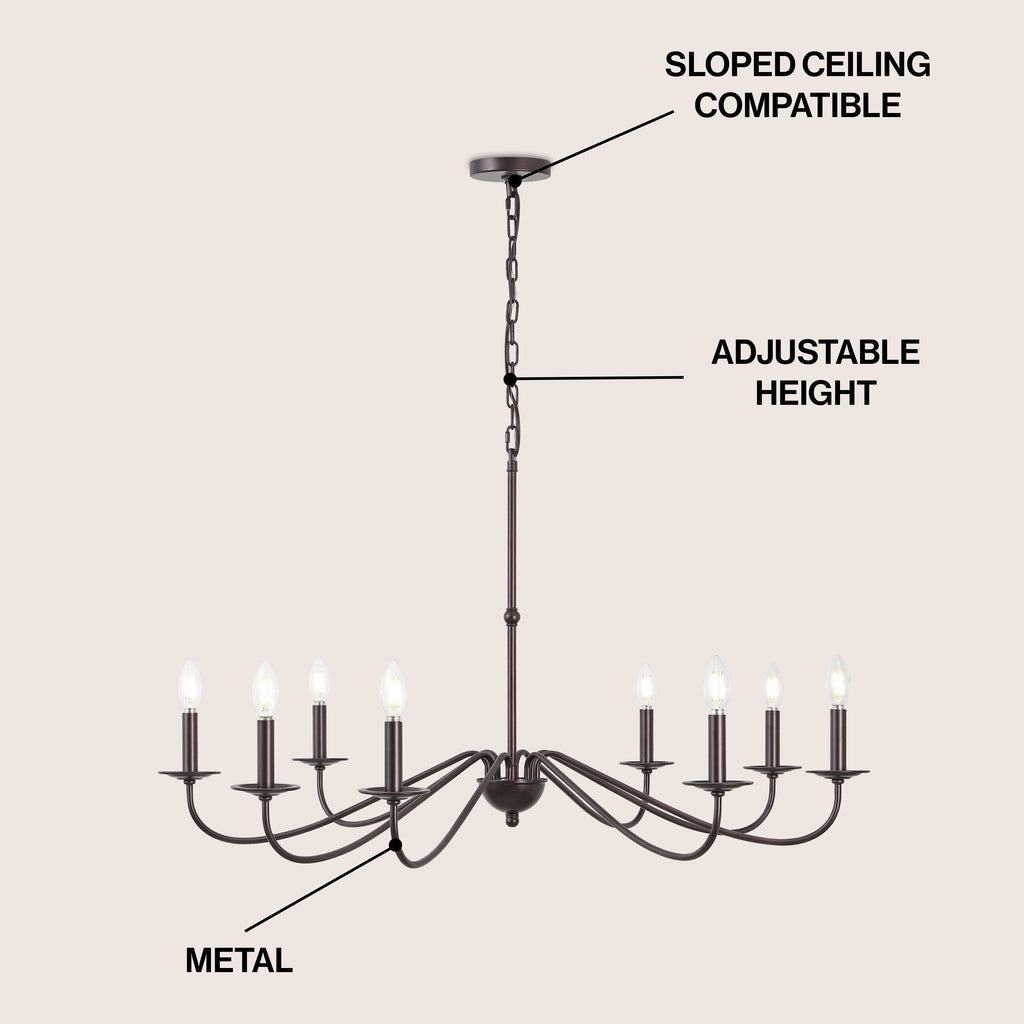 34.75 6-Light Iron LED Chandelier, by JONATHAN Y