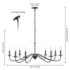 34.75 6-Light Iron LED Chandelier, by JONATHAN Y