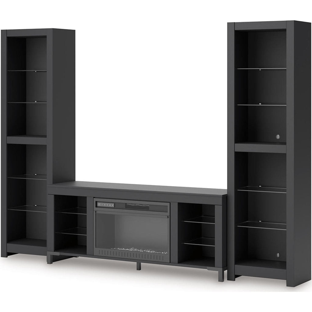 Cayberry Entertainment Unit with Fireplace - Black