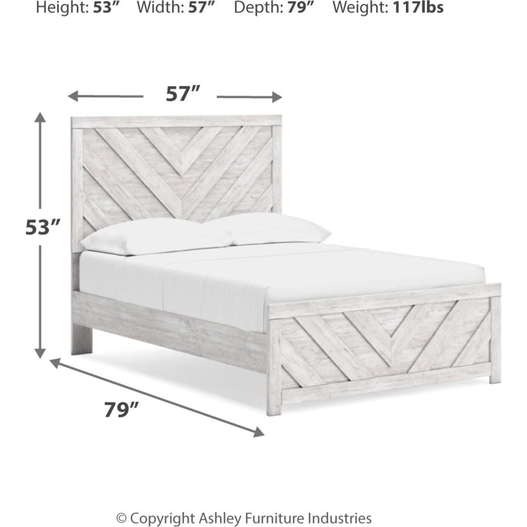Cayboni 6 Piece Full Panel Bedroom - Whitewash