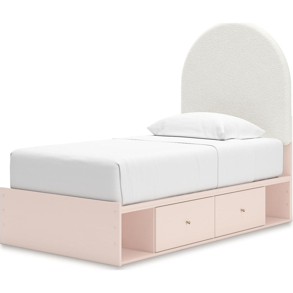 Wistenpine Twin Storage Bed - Blush