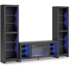 Cayberry Entertainment Unit with Fireplace - Black