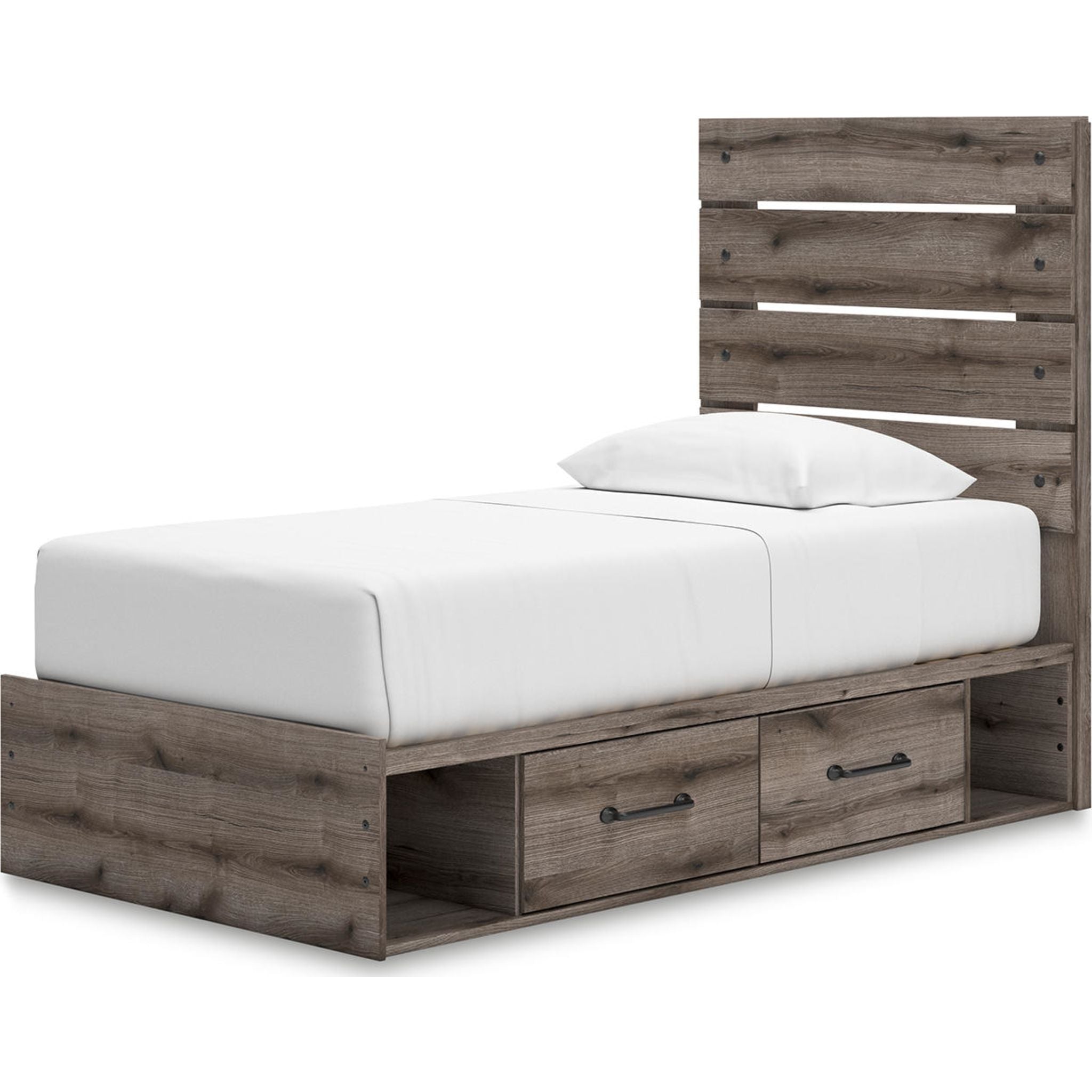 Graystorm Twin Storage Bed - Brown Gray