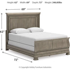 Lexorne 6 Piece Queen Sleigh Bedroom - Gray