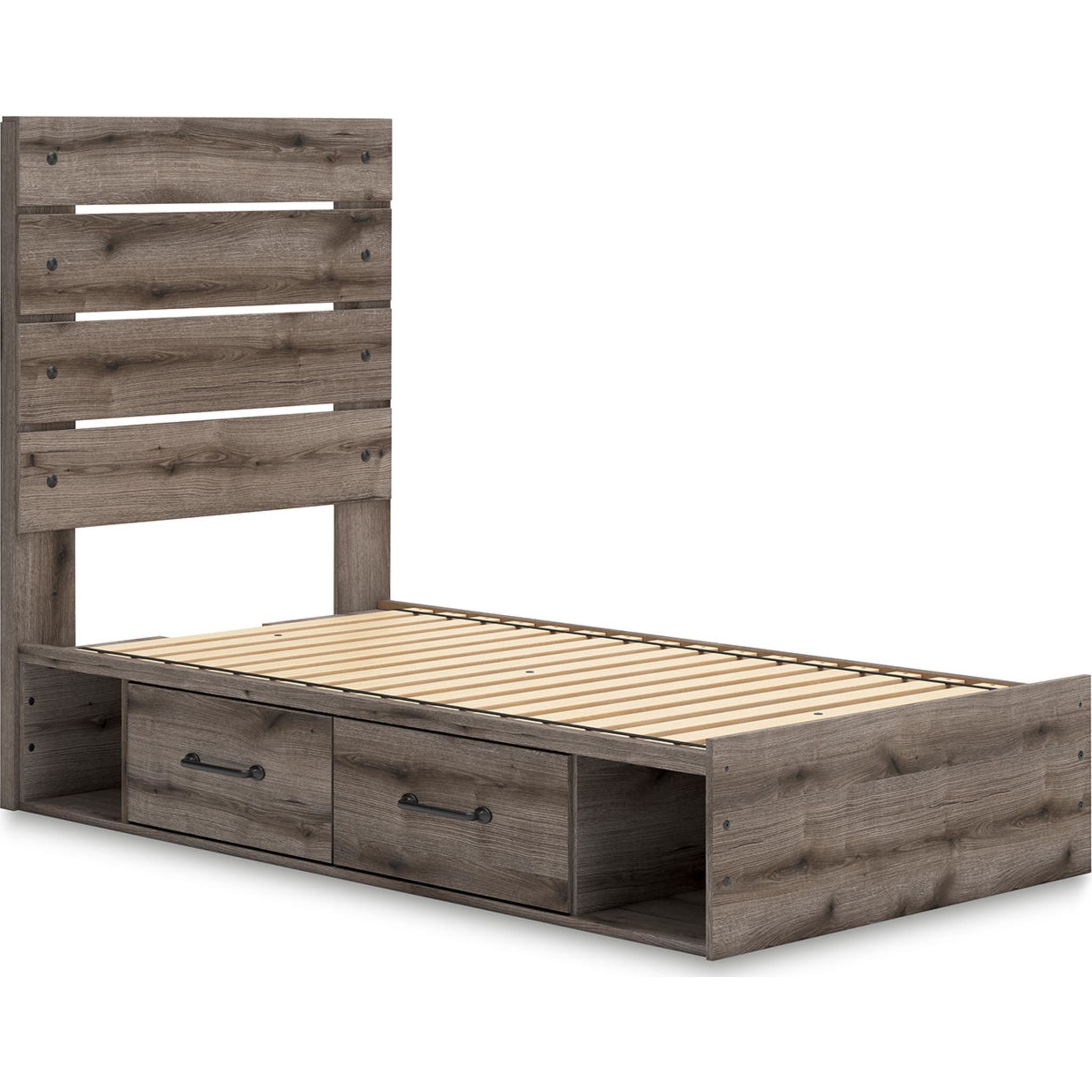 Graystorm Twin Storage Bed - Brown Gray