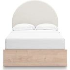 Arloster Platform Bed with 4 Drawer Storage - Tan/White