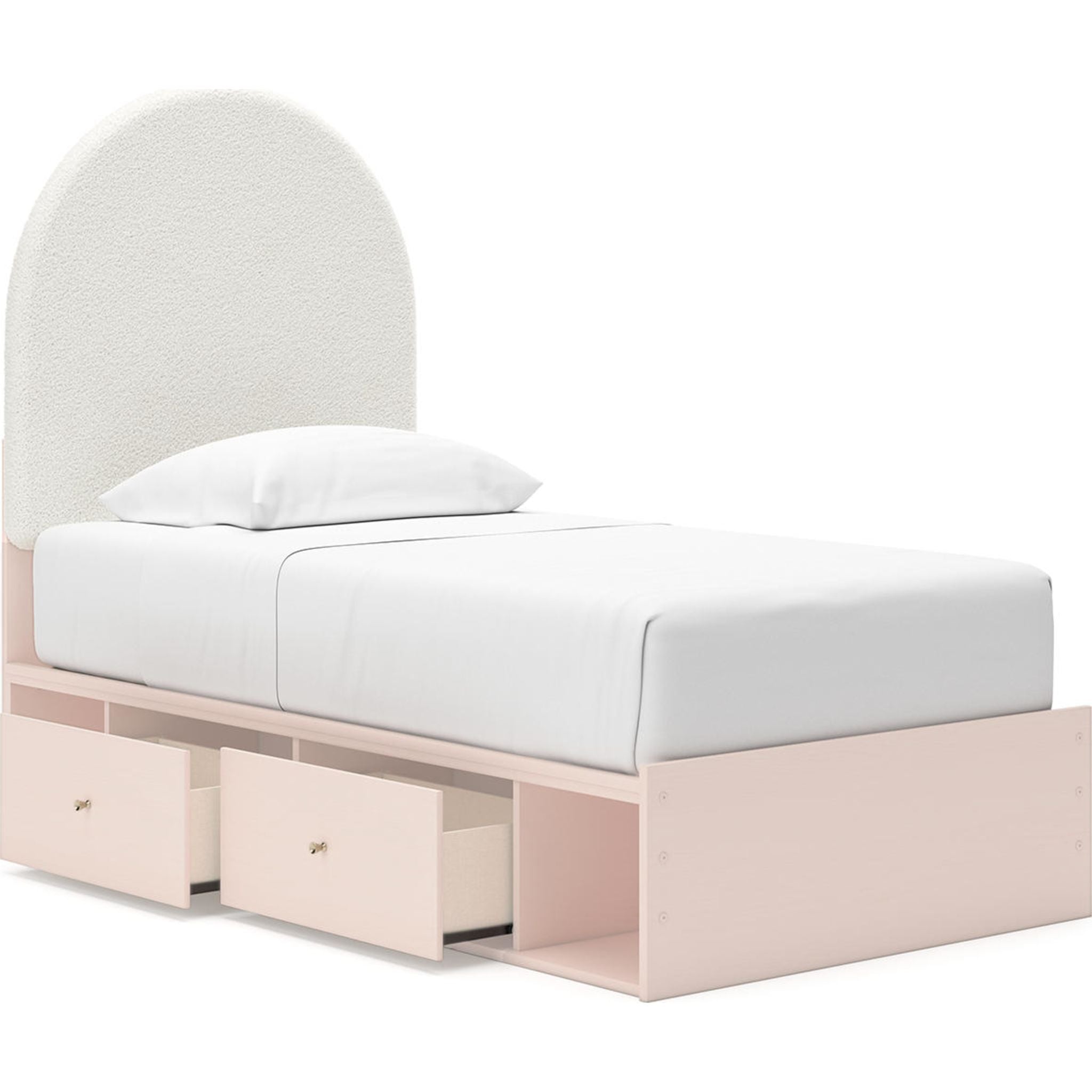 Wistenpine Twin Storage Bed - Blush