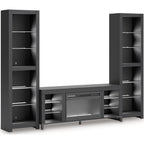 Cayberry Entertainment Unit with Fireplace - Black