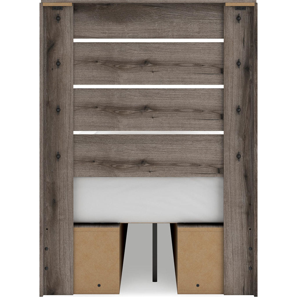 Graystorm Twin Storage Bed - Brown Gray