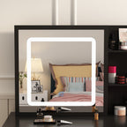 39.4'' Wide Makeup Vanity Set with Stool and Mirror