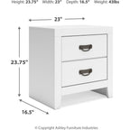 Binterglen 6 Piece Twin Panel Bedroom - White