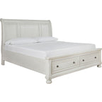 Robbinsdale 5 Piece King Sleigh Bedroom - Antique White