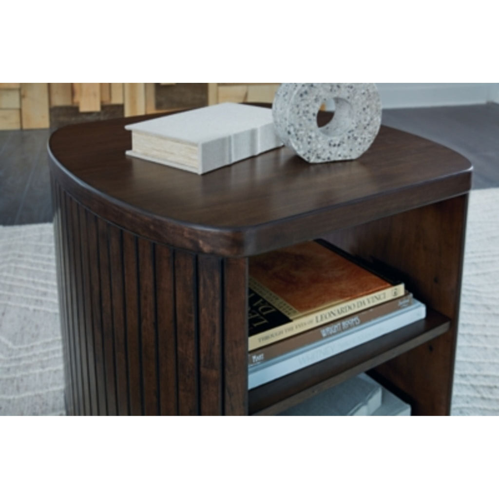 Korestone End Table - Dark Brown