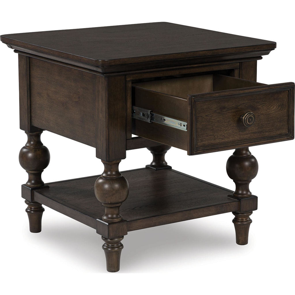 Veramond End Table - Dark Brown