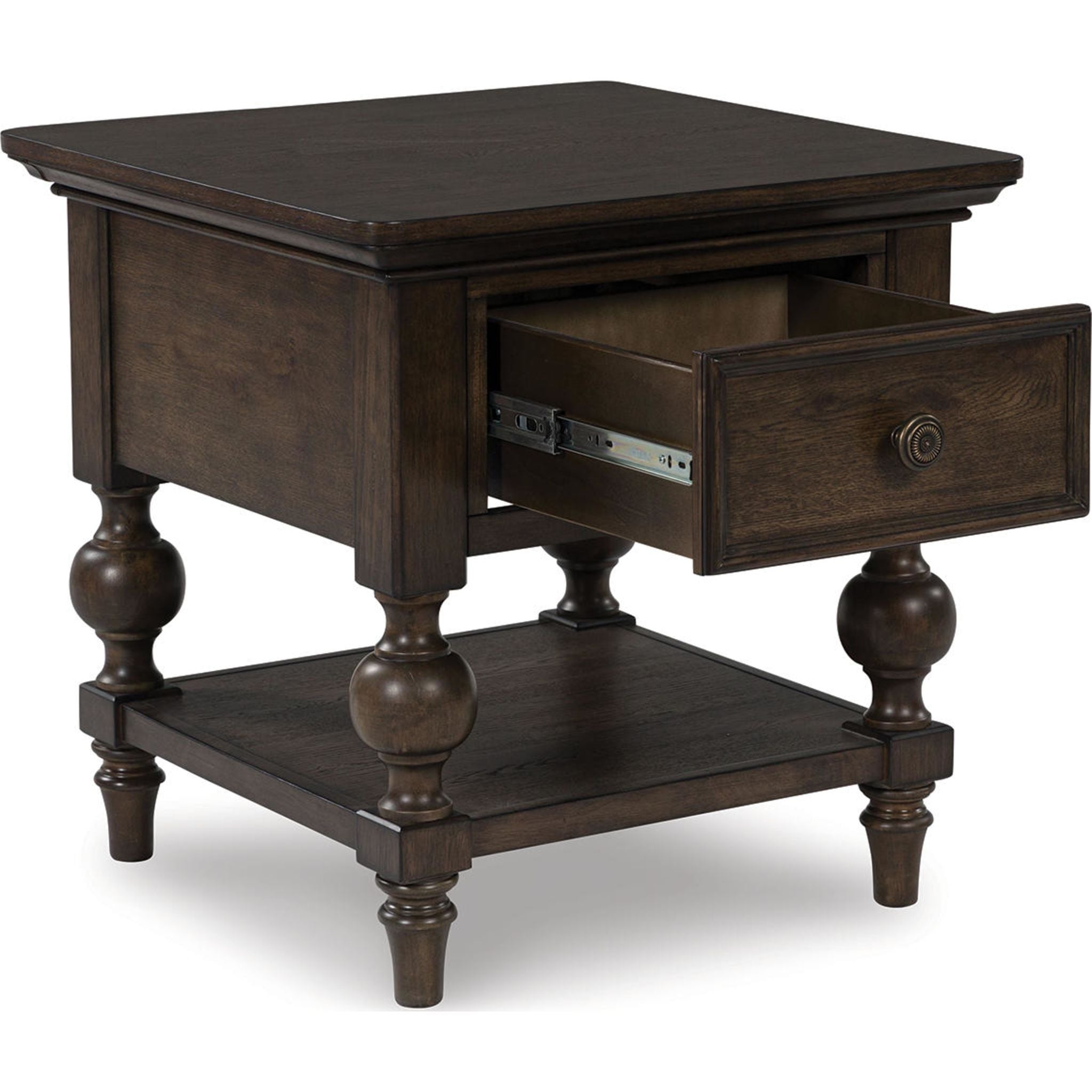 Veramond End Table - Dark Brown