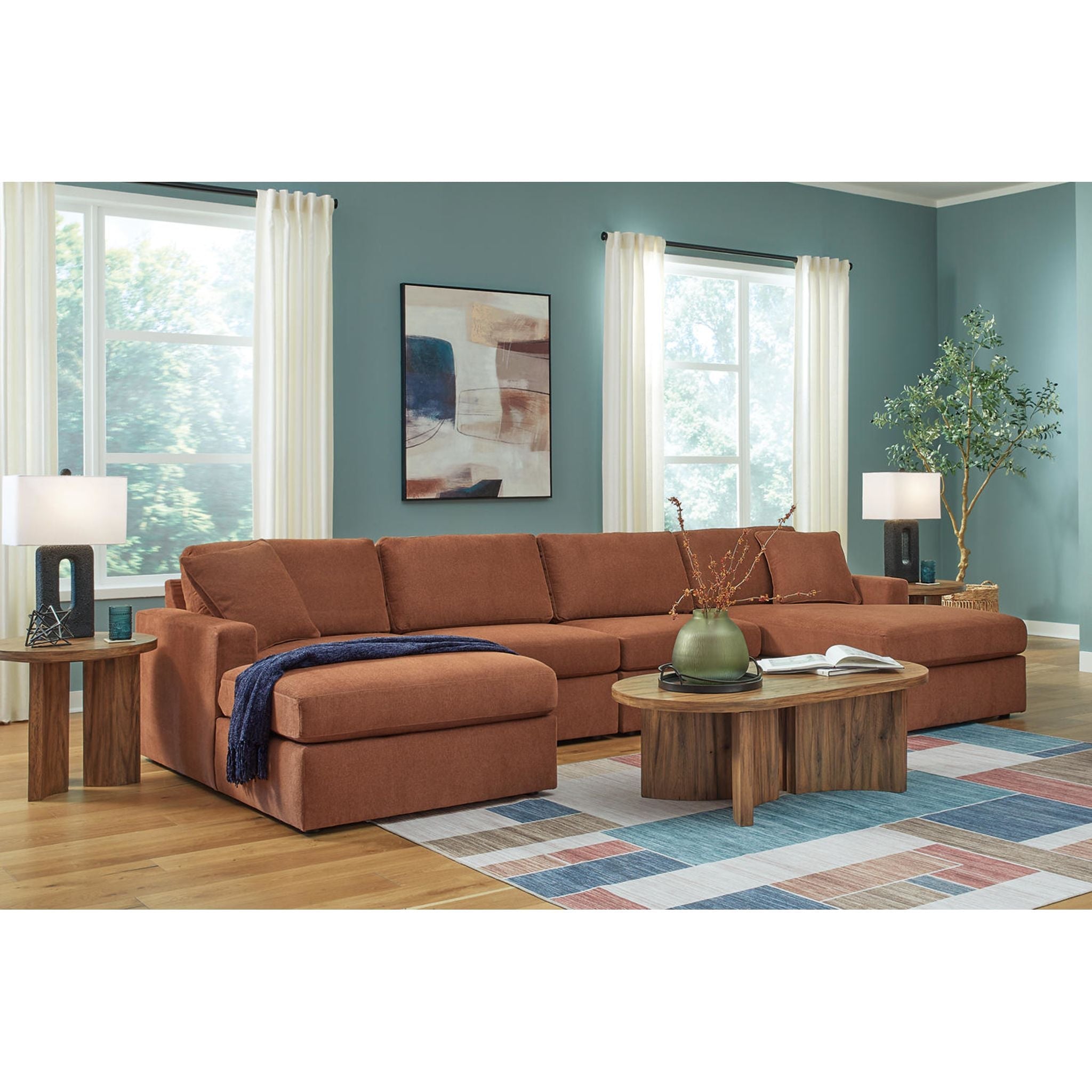 Modmax 4 Piece Modular Sectional with Double Chaise