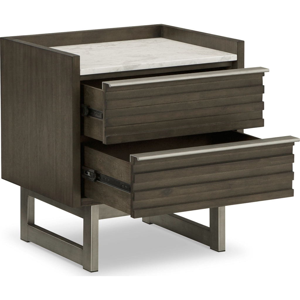 Arkenton Nightstand - Grayish Brown/White
