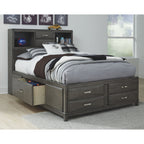 Caitbrook Full Bookcase Storage Bed - Gray