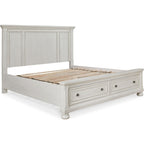 Robbinsdale King Panel Bed - Antique White