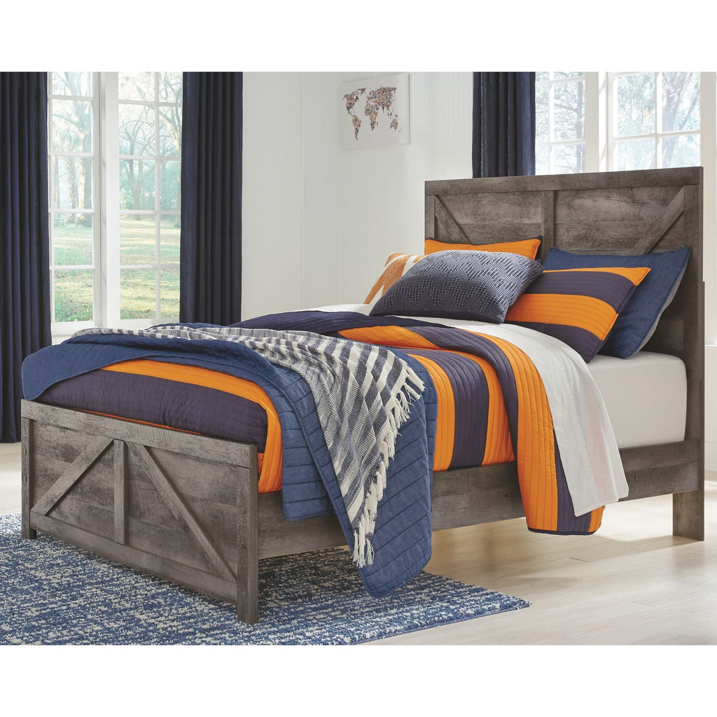 Wynnlow Crossbuck Panel Bed - Gray