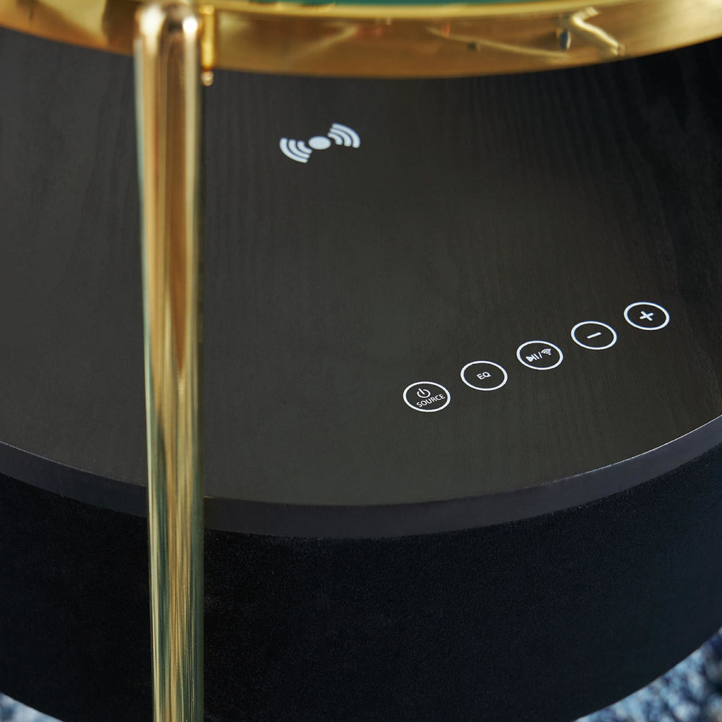 Nedman Accent Table with Speaker - Black/Gold Finish