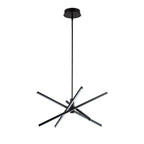 Black/ Gold Modern Aluminum LED Chandelier Linear Sputnik Ceiling Pendant Light for Living/ Dining Room/ Kitchen